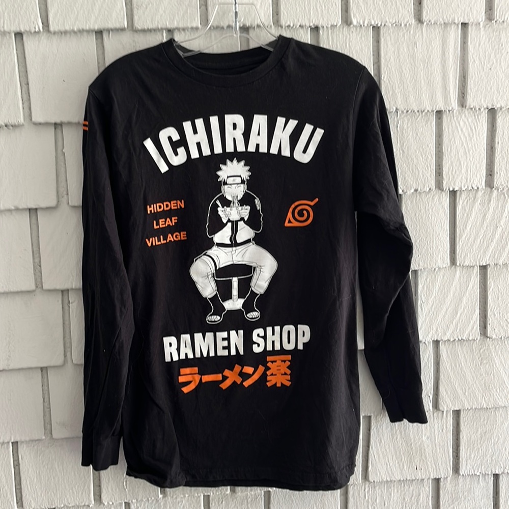 NARUTO men’s black long sleeve T-shirt size M Anime